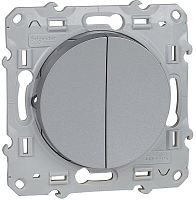 Выключатель без рамки Schneider Electric Odace 2-кл. алюминий картинка